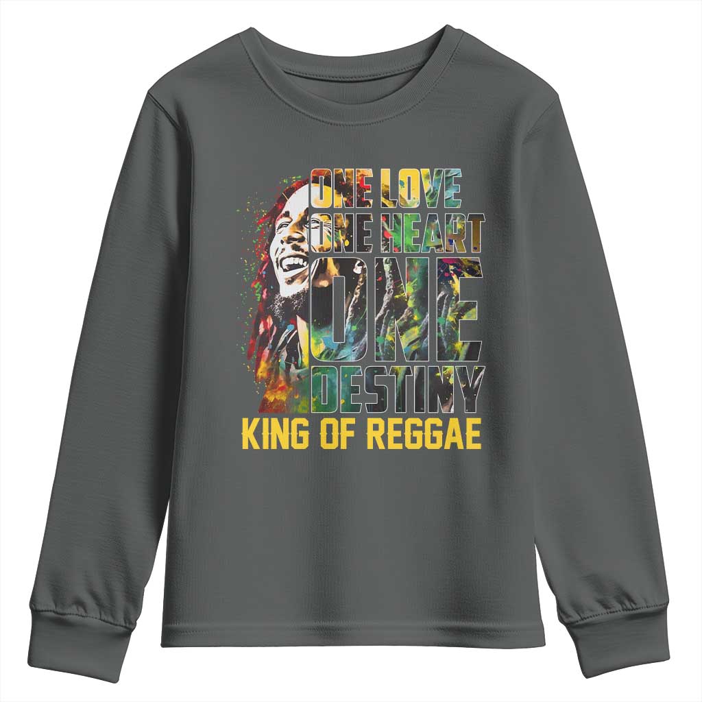 Legend Bob Youth Sweatshirt One Love Heart Destiny King Of Reggae - Wonder Print Shop