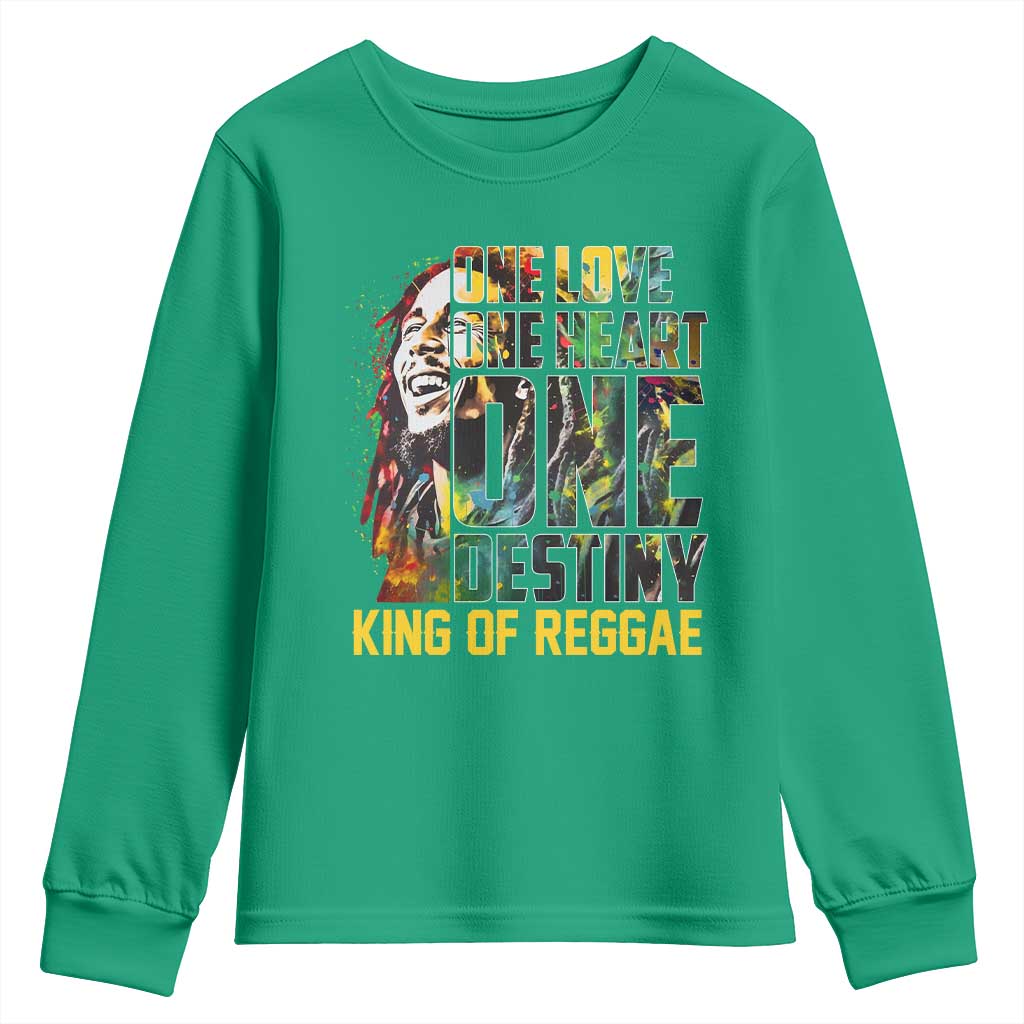 Legend Bob Youth Sweatshirt One Love Heart Destiny King Of Reggae - Wonder Print Shop