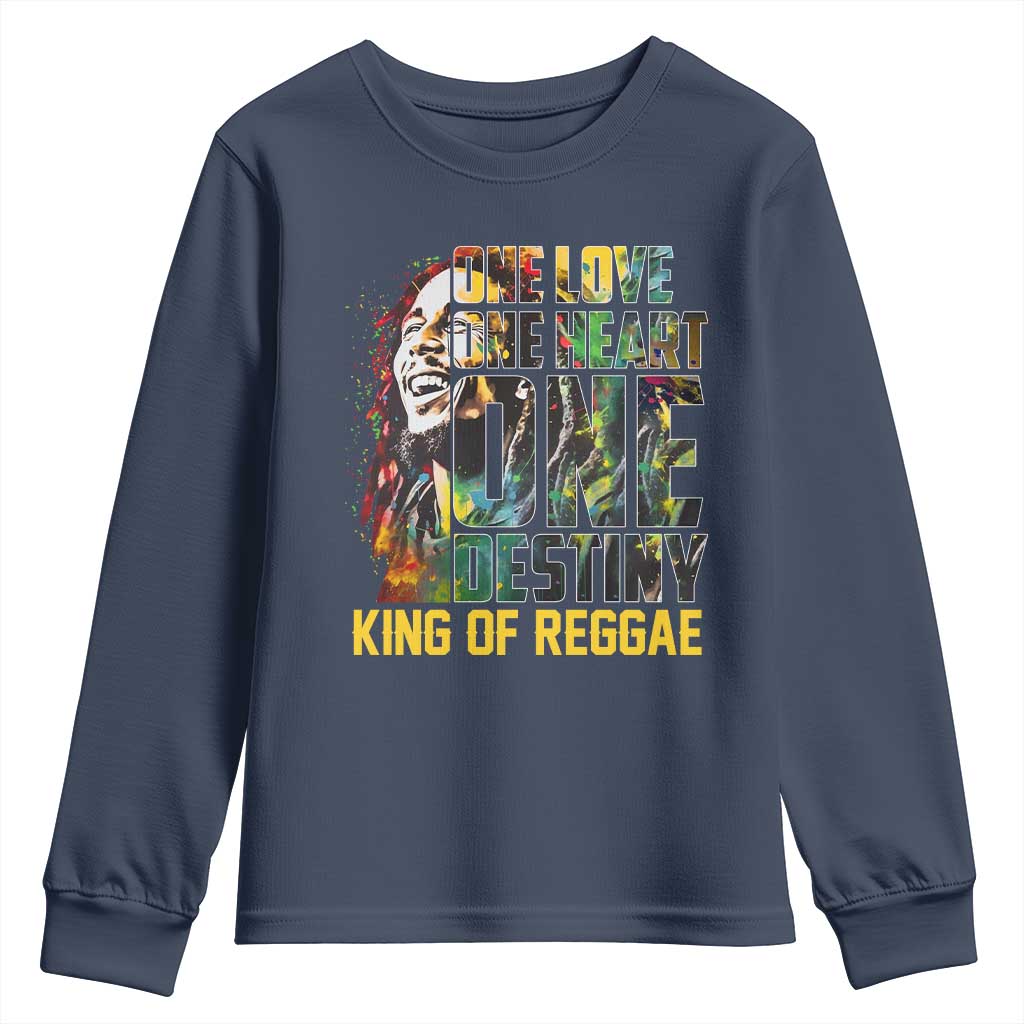 Legend Bob Youth Sweatshirt One Love Heart Destiny King Of Reggae - Wonder Print Shop