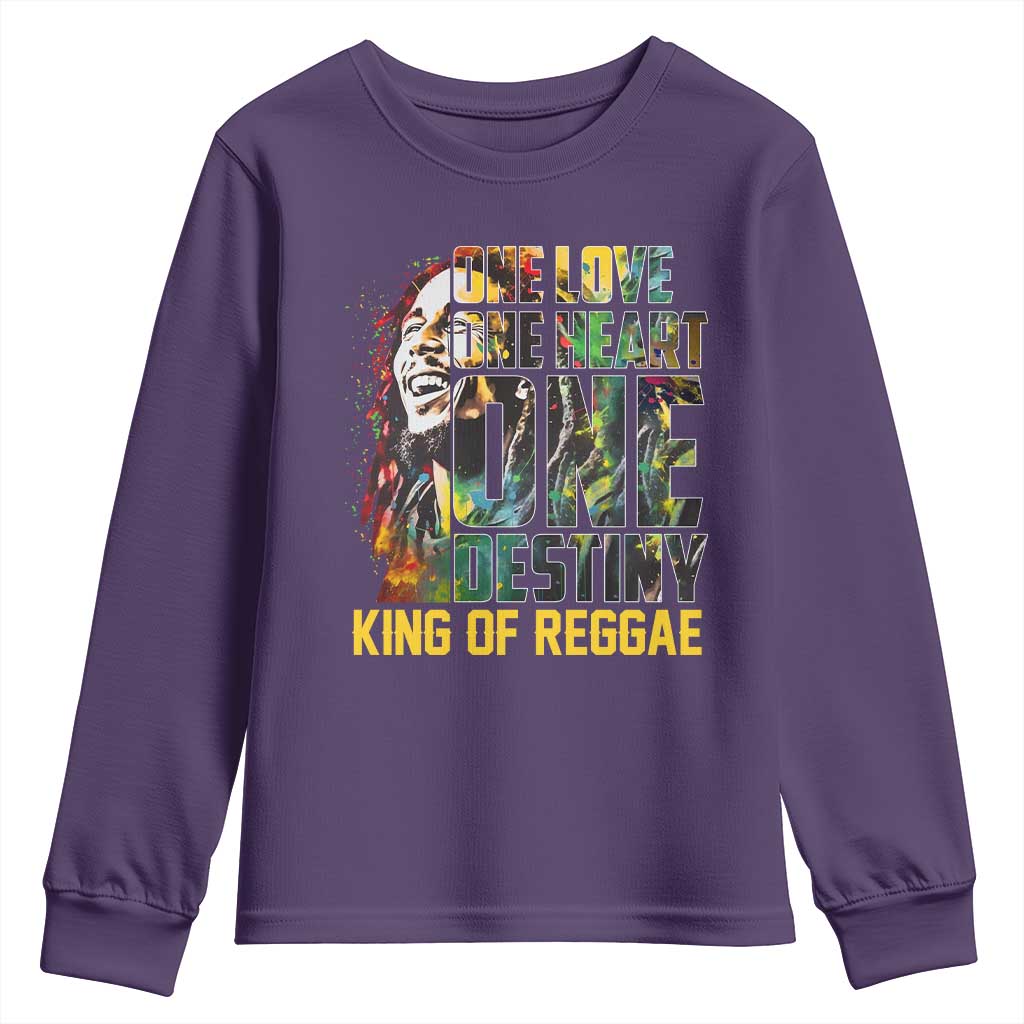 Legend Bob Youth Sweatshirt One Love Heart Destiny King Of Reggae - Wonder Print Shop