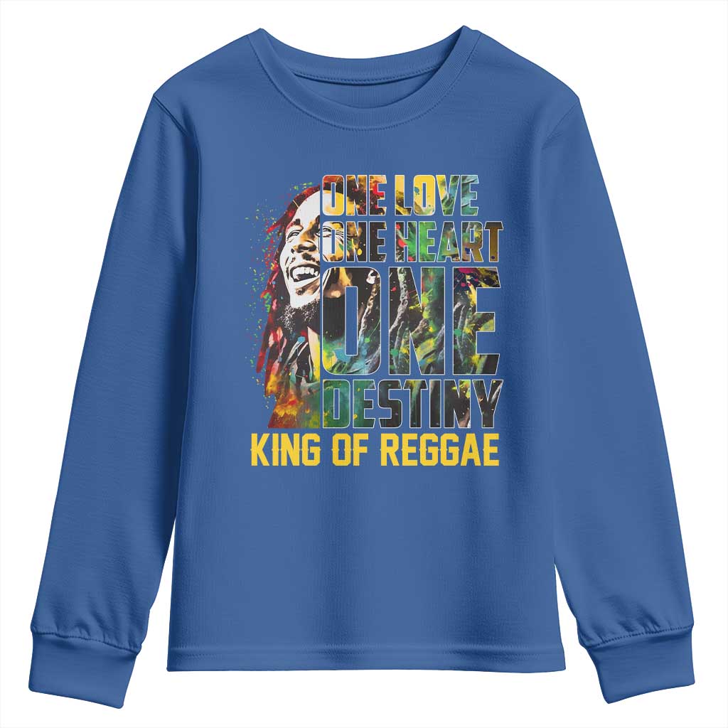 Legend Bob Youth Sweatshirt One Love Heart Destiny King Of Reggae - Wonder Print Shop