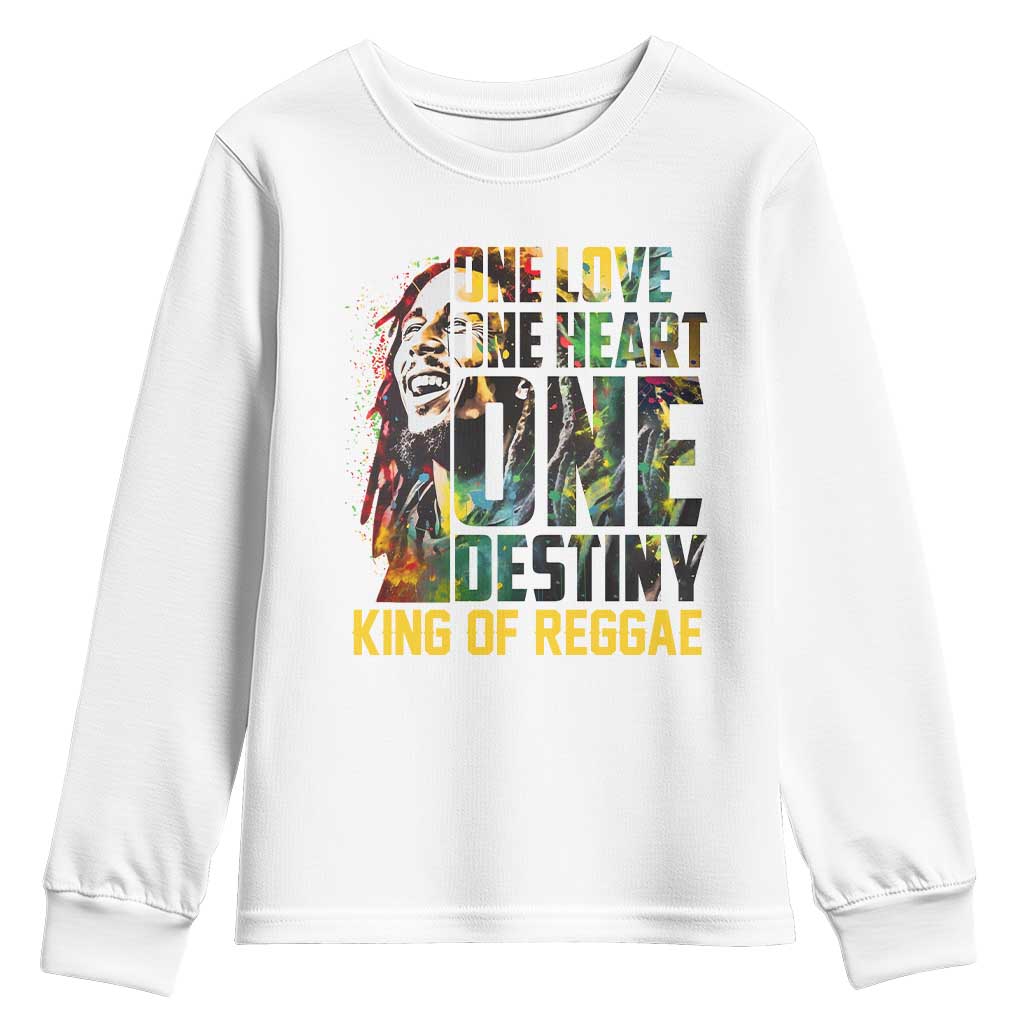Legend Bob Youth Sweatshirt One Love Heart Destiny King Of Reggae - Wonder Print Shop