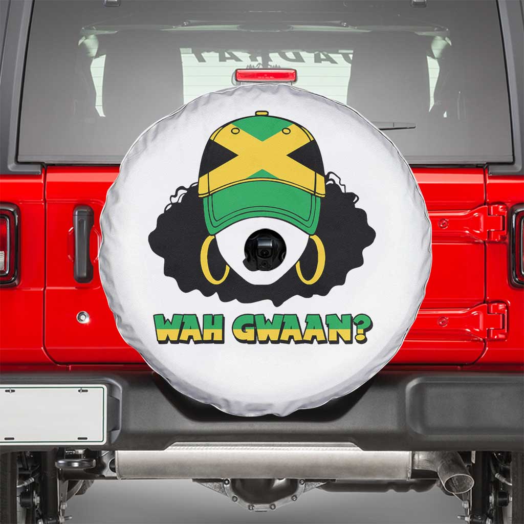 Jamaican Girl Spare Tire Cover Wah Gwaan Jamaica Flag - Wonder Print Shop