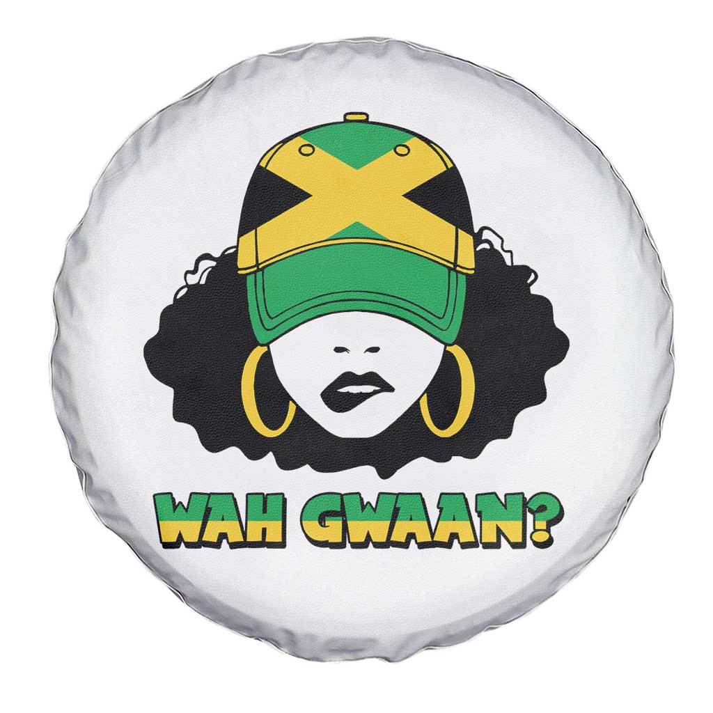 Jamaican Girl Spare Tire Cover Wah Gwaan Jamaica Flag - Wonder Print Shop