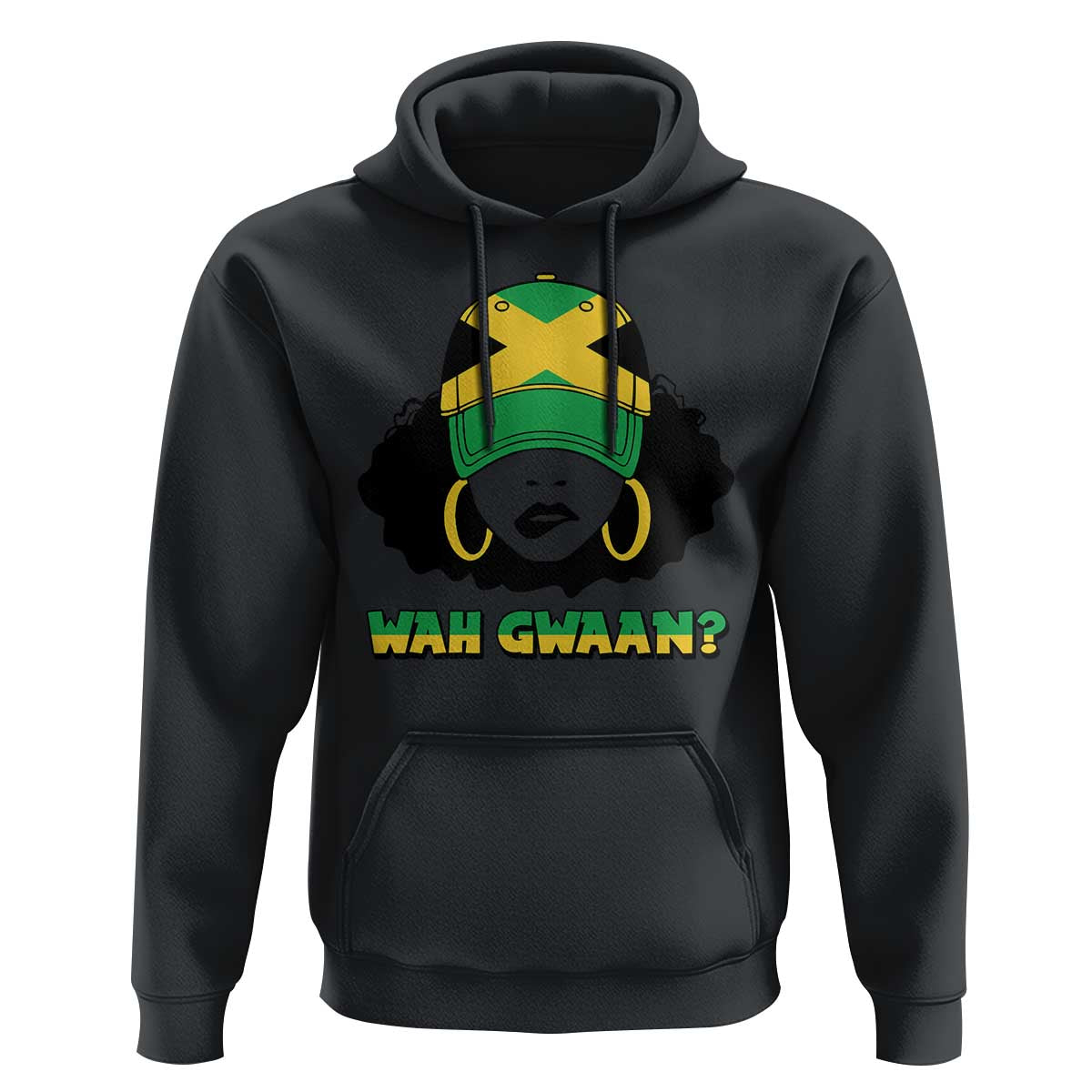 Jamaican Girl Hoodie Wah Gwaan Jamaica Flag - Wonder Print Shop