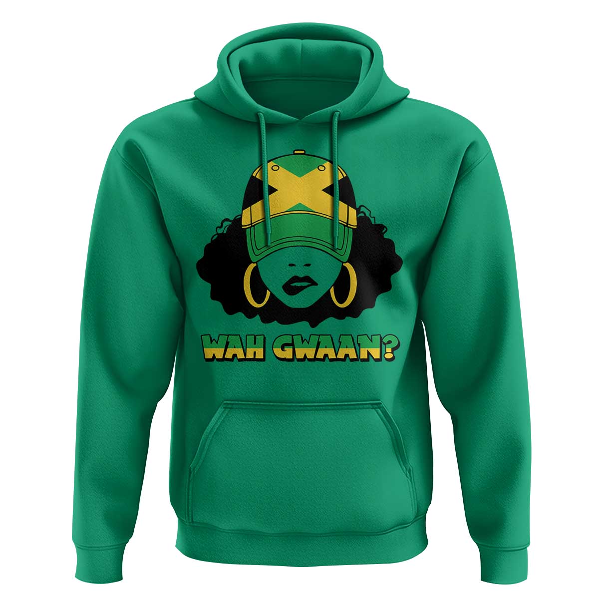 Jamaican Girl Hoodie Wah Gwaan Jamaica Flag - Wonder Print Shop