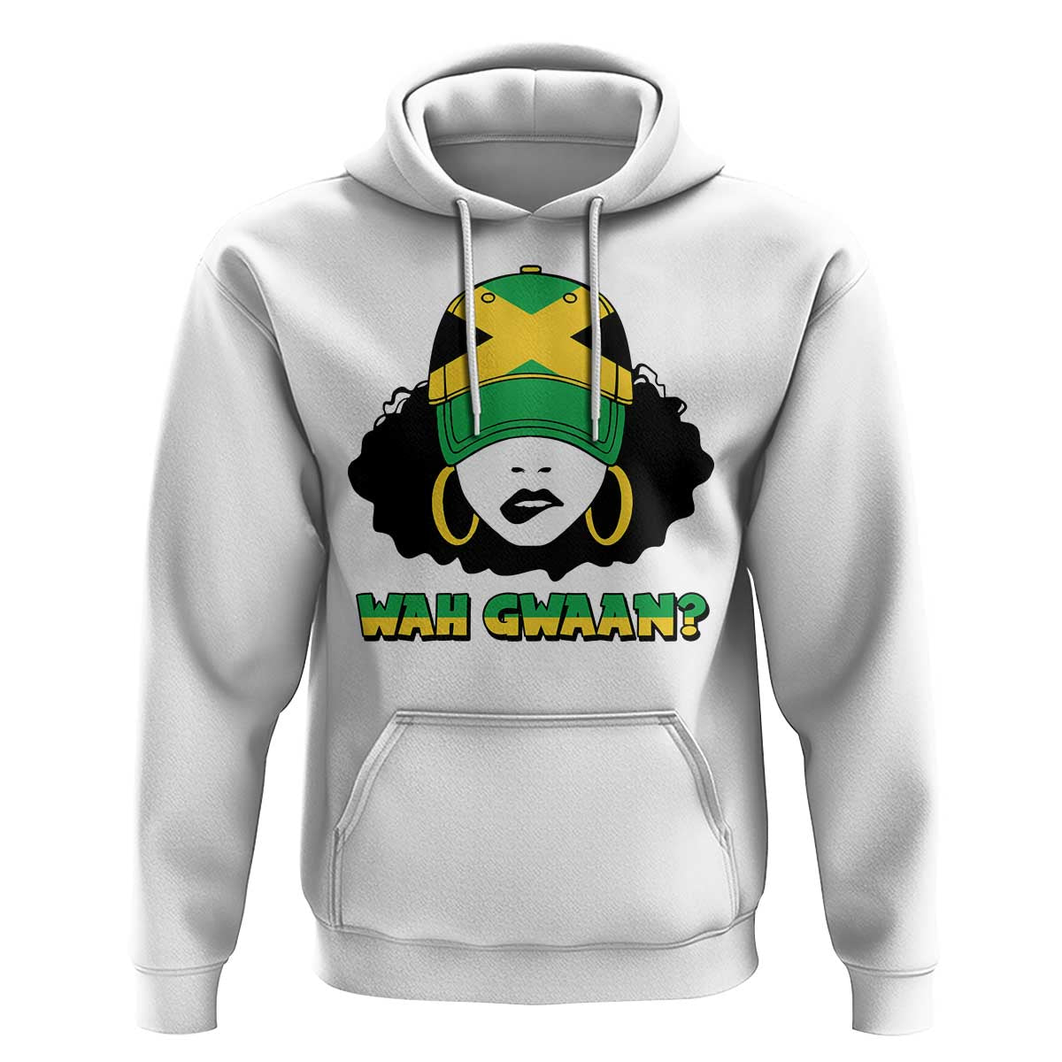 Jamaican Girl Hoodie Wah Gwaan Jamaica Flag - Wonder Print Shop