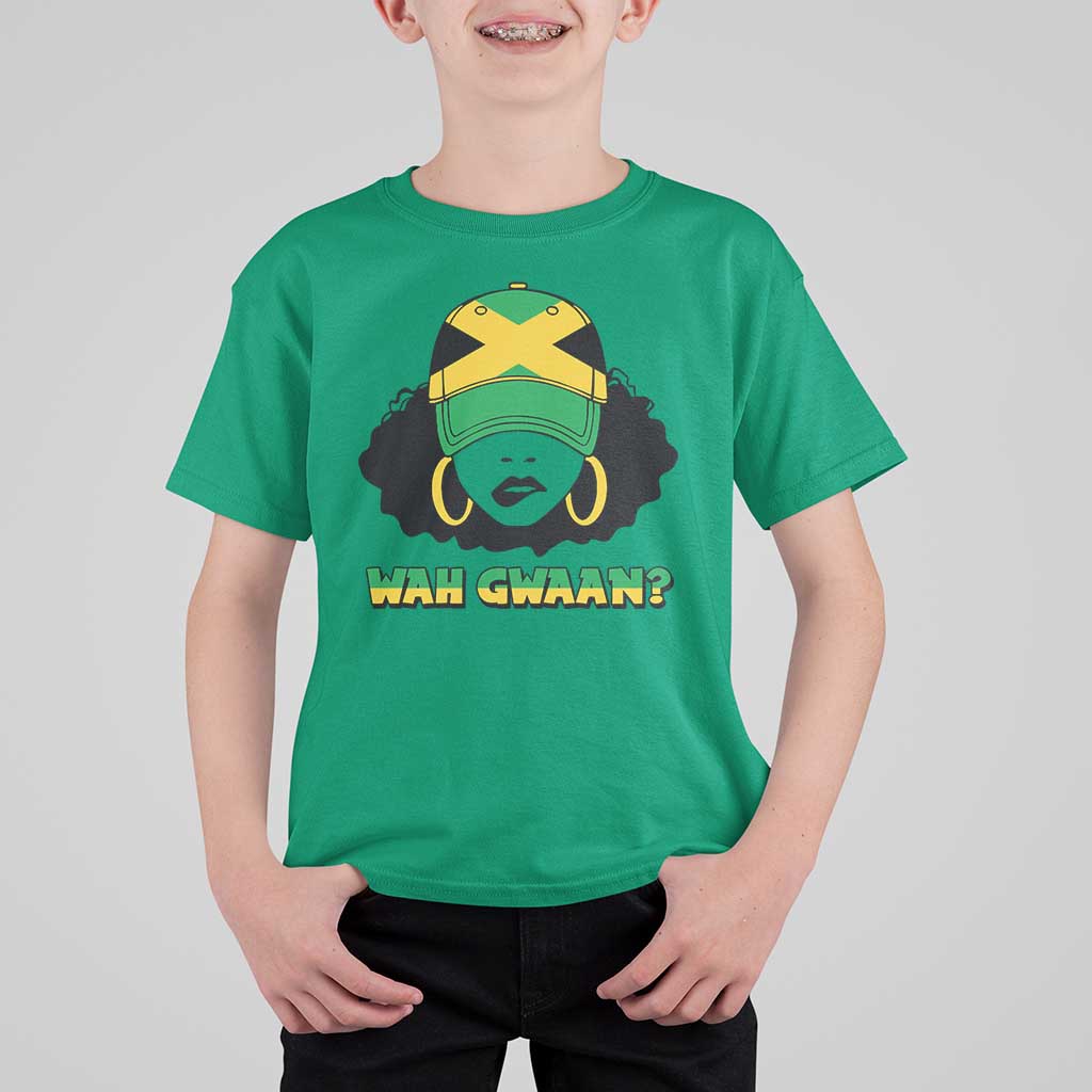 Jamaican Girl T Shirt For Kid Wah Gwaan Jamaica Flag - Wonder Print Shop