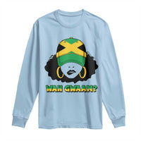 Jamaican Girl Long Sleeve Shirt Wah Gwaan Jamaica Flag - Wonder Print Shop