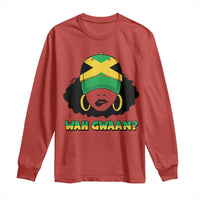 Jamaican Girl Long Sleeve Shirt Wah Gwaan Jamaica Flag - Wonder Print Shop
