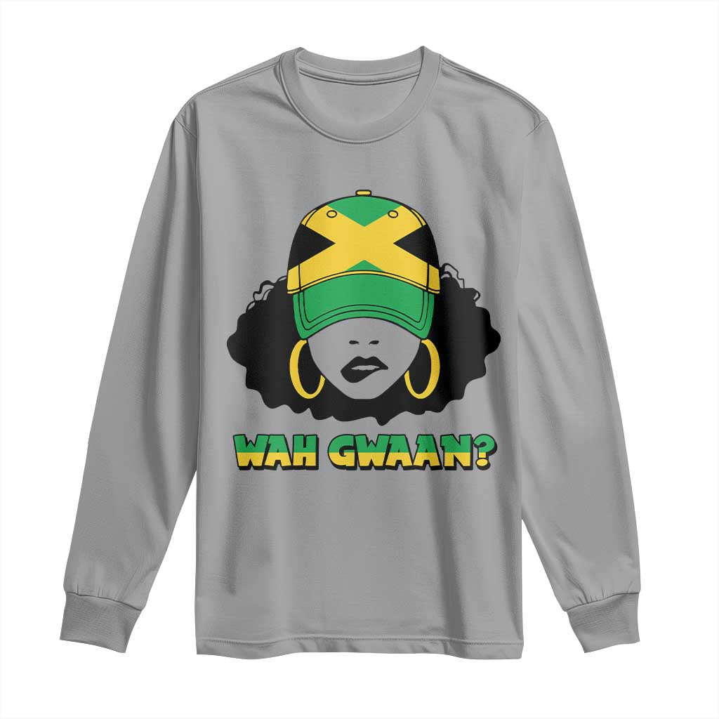 Jamaican Girl Long Sleeve Shirt Wah Gwaan Jamaica Flag - Wonder Print Shop