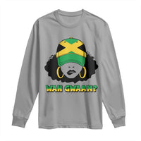 Jamaican Girl Long Sleeve Shirt Wah Gwaan Jamaica Flag - Wonder Print Shop