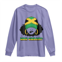 Jamaican Girl Long Sleeve Shirt Wah Gwaan Jamaica Flag - Wonder Print Shop