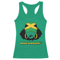 Jamaican Girl Racerback Tank Top Wah Gwaan Jamaica Flag - Wonder Print Shop