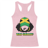 Jamaican Girl Racerback Tank Top Wah Gwaan Jamaica Flag - Wonder Print Shop