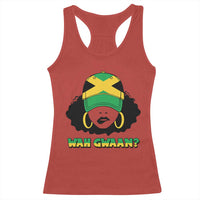 Jamaican Girl Racerback Tank Top Wah Gwaan Jamaica Flag - Wonder Print Shop