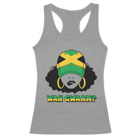 Jamaican Girl Racerback Tank Top Wah Gwaan Jamaica Flag - Wonder Print Shop