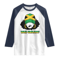 Jamaican Girl Raglan Shirt Wah Gwaan Jamaica Flag - Wonder Print Shop