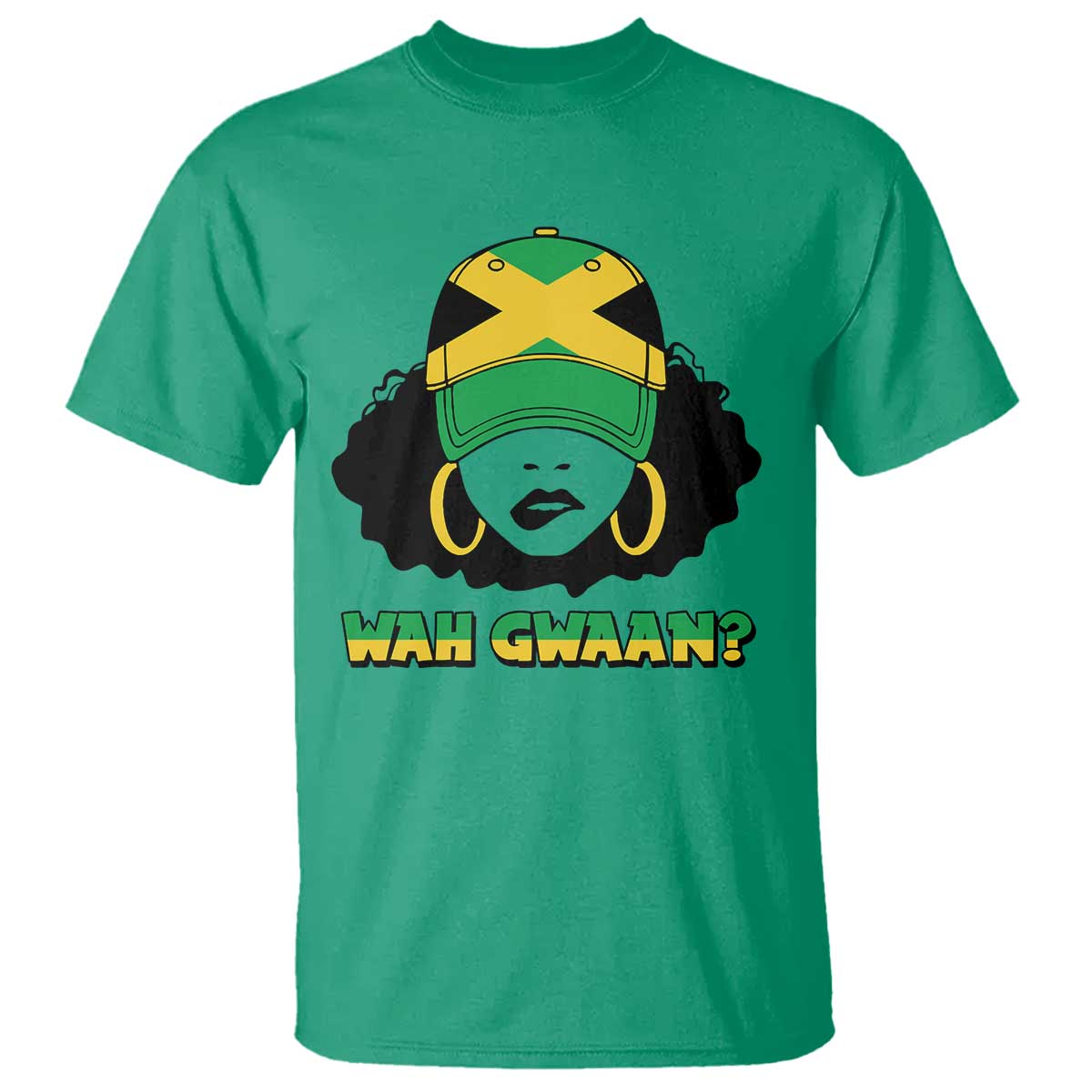 Jamaican Girl T Shirt Wah Gwaan Jamaica Flag - Wonder Print Shop
