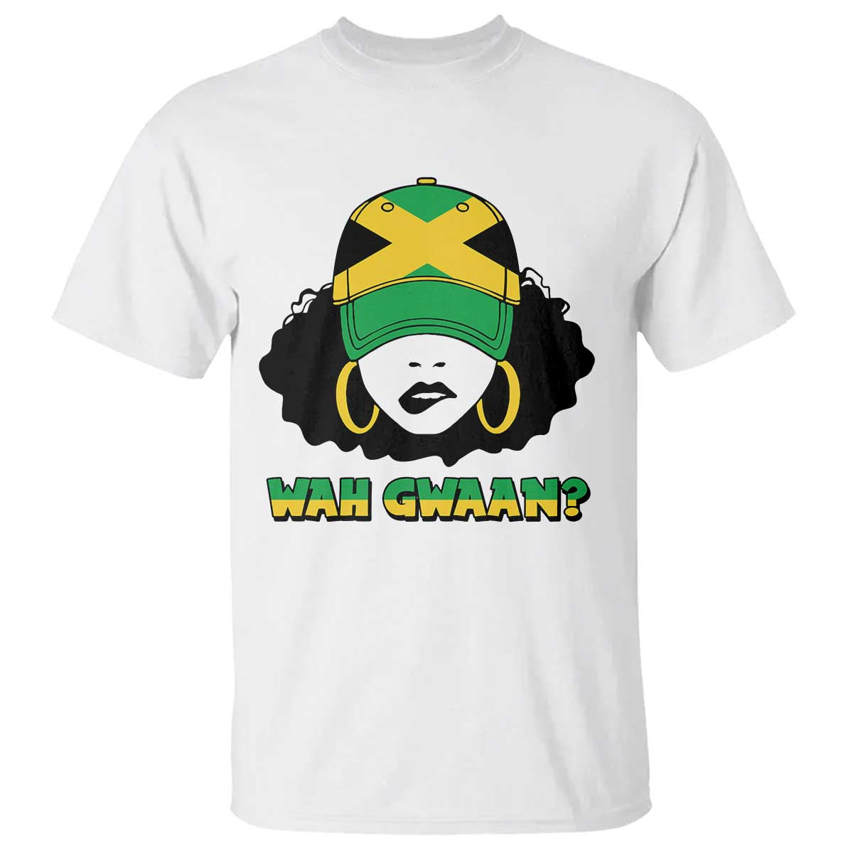 Jamaican Girl T Shirt Wah Gwaan Jamaica Flag - Wonder Print Shop