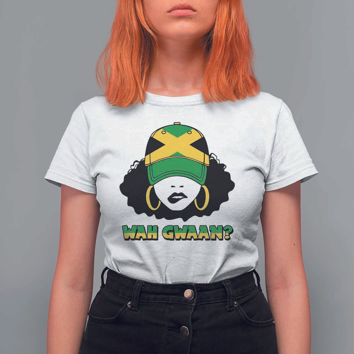 Jamaican Girl T Shirt For Women Wah Gwaan Jamaica Flag - Wonder Print Shop