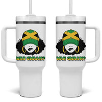 Jamaican Girl Tumbler With Handle Wah Gwaan Jamaica Flag - Wonder Print Shop