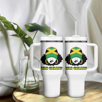 Jamaican Girl Tumbler With Handle Wah Gwaan Jamaica Flag - Wonder Print Shop