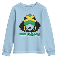Jamaican Girl Youth Sweatshirt Wah Gwaan Jamaica Flag - Wonder Print Shop