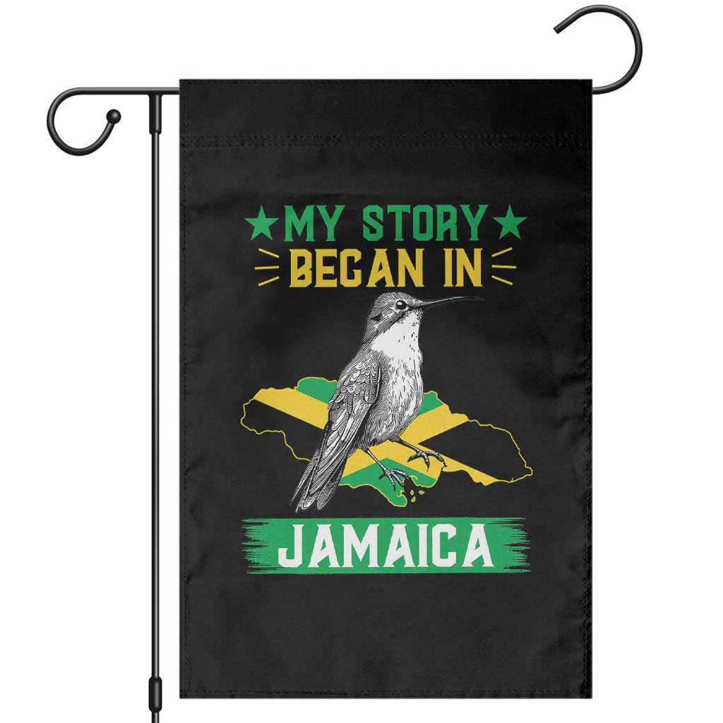 My Story Began In Jamaica Garden Flag Hummingbird Jamaican Flag - Wonder Print Shop