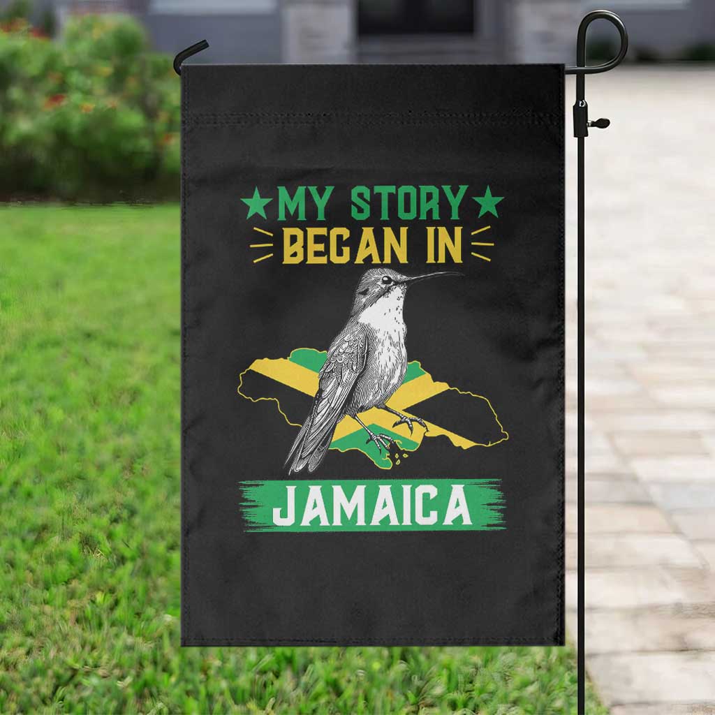 My Story Began In Jamaica Garden Flag Hummingbird Jamaican Flag - Wonder Print Shop