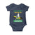 My Story Began In Jamaica Baby Onesie Hummingbird Jamaican Flag - Wonder Print Shop