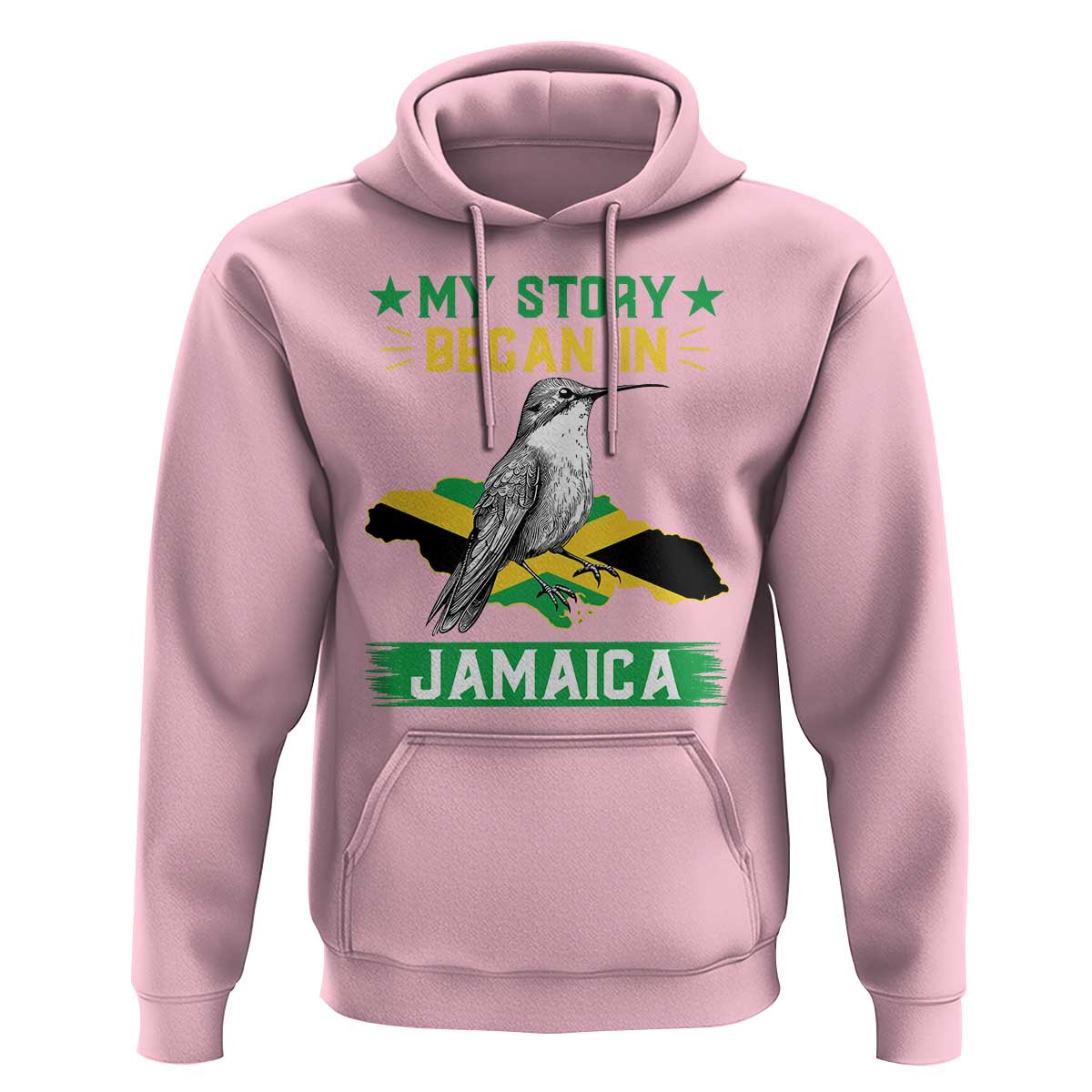 My Story Began In Jamaica Hoodie Hummingbird Jamaican Flag - Wonder Print Shop