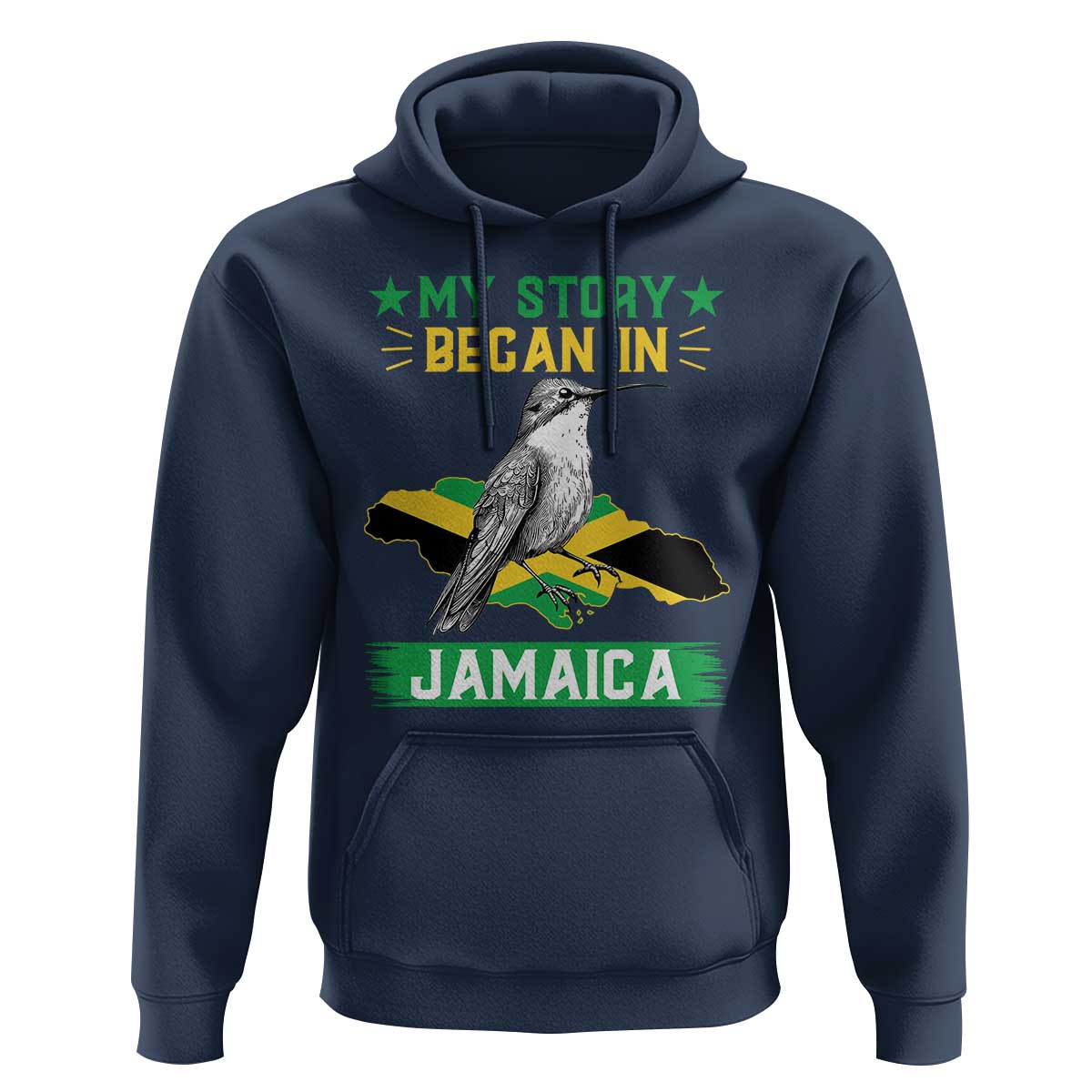 My Story Began In Jamaica Hoodie Hummingbird Jamaican Flag - Wonder Print Shop