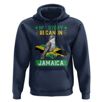 My Story Began In Jamaica Hoodie Hummingbird Jamaican Flag - Wonder Print Shop