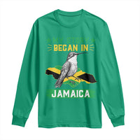 My Story Began In Jamaica Long Sleeve Shirt Hummingbird Jamaican Flag - Wonder Print Shop