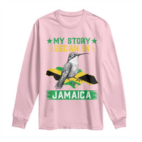 My Story Began In Jamaica Long Sleeve Shirt Hummingbird Jamaican Flag - Wonder Print Shop