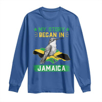 My Story Began In Jamaica Long Sleeve Shirt Hummingbird Jamaican Flag - Wonder Print Shop