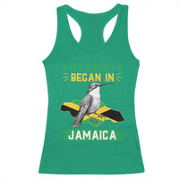 My Story Began In Jamaica Racerback Tank Top Hummingbird Jamaican Flag - Wonder Print Shop