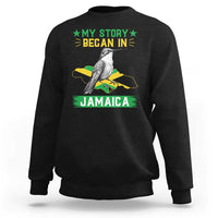 My Story Began In Jamaica Sweatshirt Hummingbird Jamaican Flag - Wonder Print Shop
