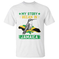 My Story Began In Jamaica T Shirt Hummingbird Jamaican Flag - Wonder Print Shop