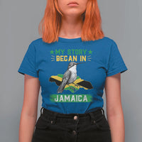 My Story Began In Jamaica T Shirt For Women Hummingbird Jamaican Flag - Wonder Print Shop
