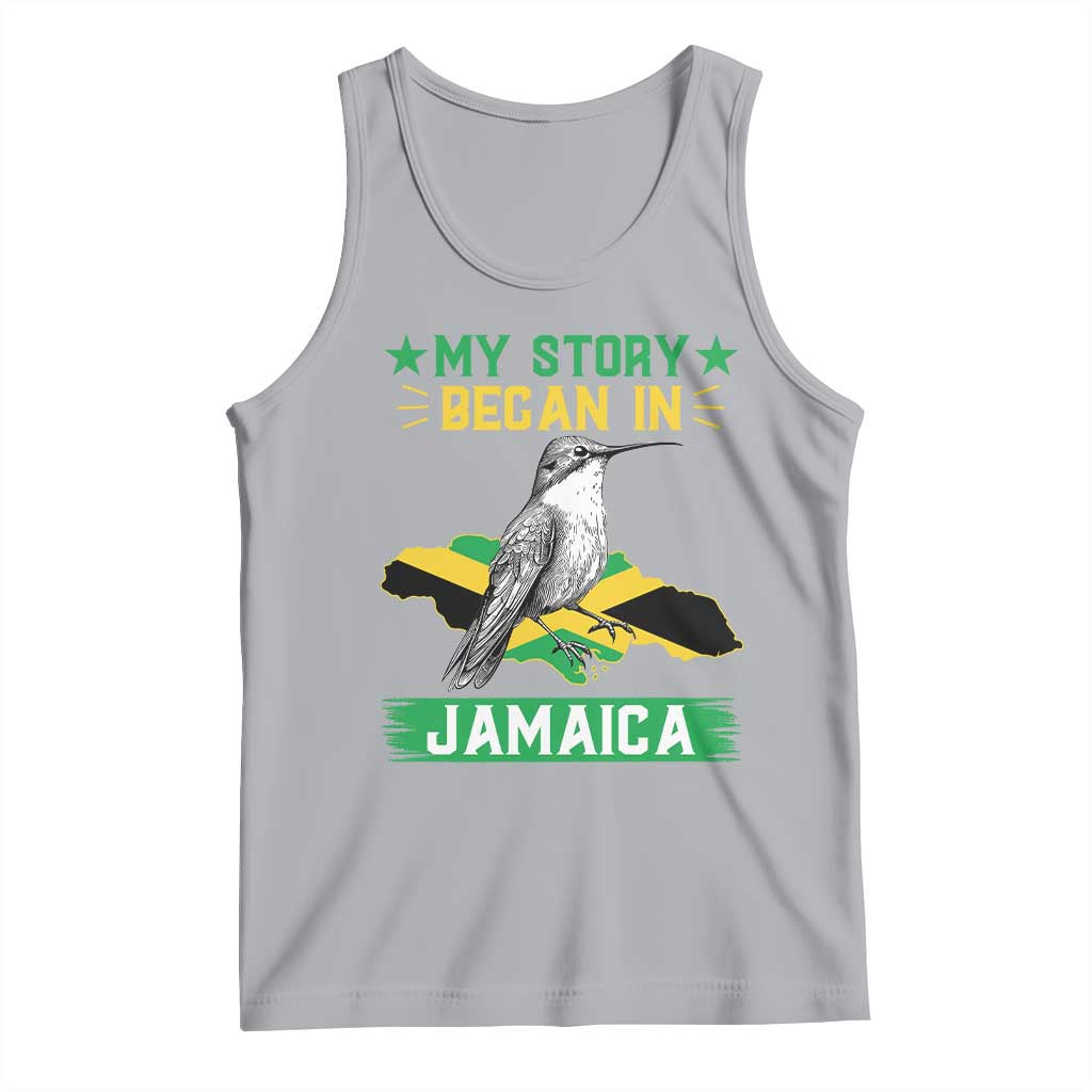 My Story Began In Jamaica Tank Top Hummingbird Jamaican Flag - Wonder Print Shop