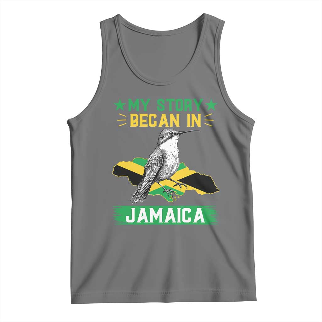 My Story Began In Jamaica Tank Top Hummingbird Jamaican Flag - Wonder Print Shop