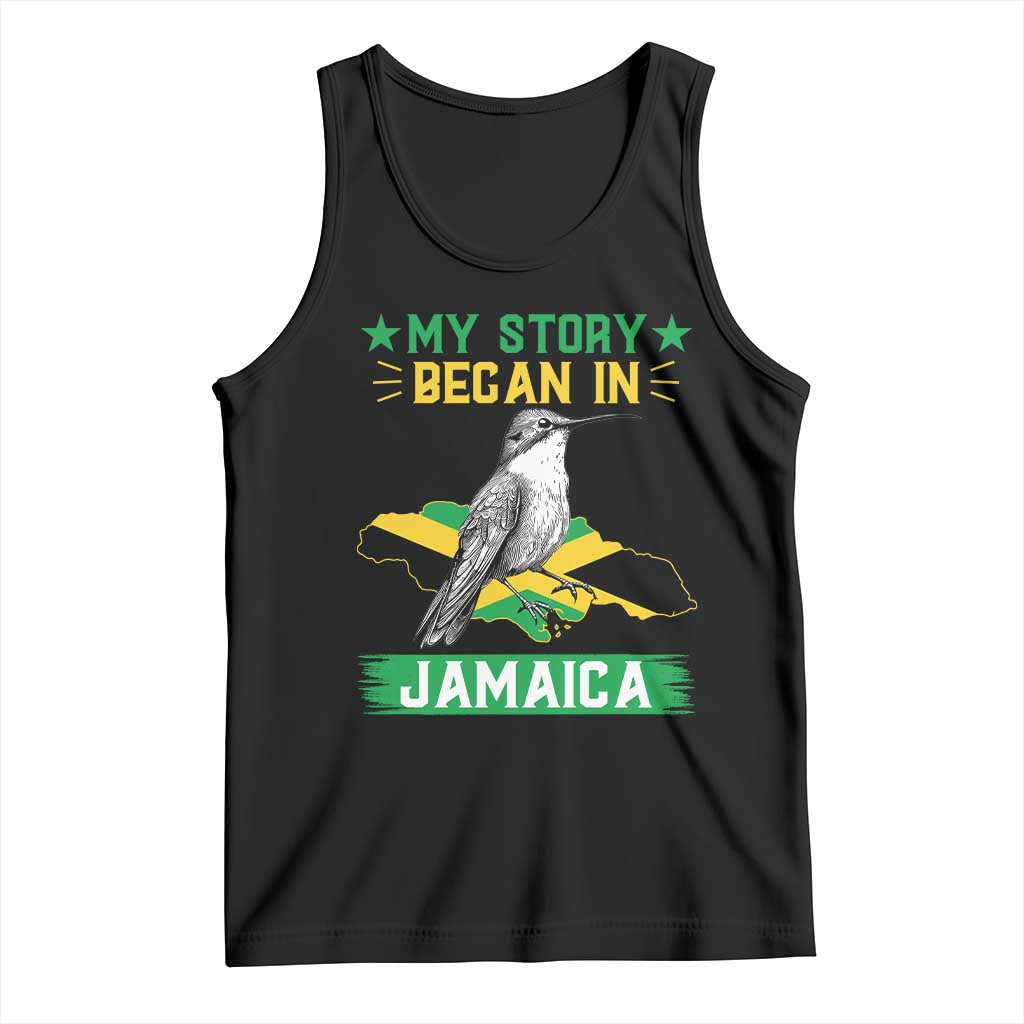My Story Began In Jamaica Tank Top Hummingbird Jamaican Flag - Wonder Print Shop