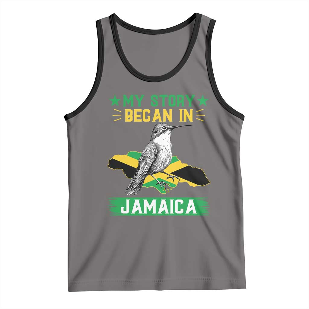 My Story Began In Jamaica Tank Top Hummingbird Jamaican Flag - Wonder Print Shop