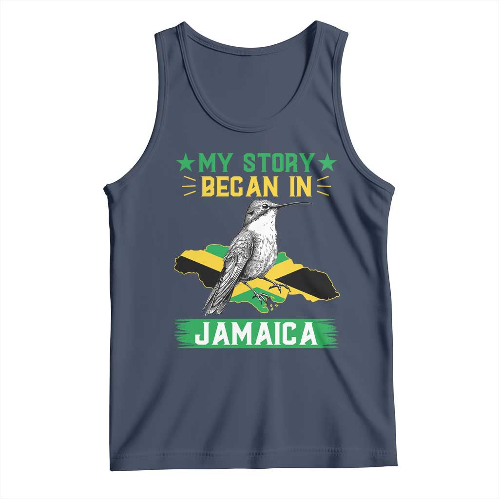 My Story Began In Jamaica Tank Top Hummingbird Jamaican Flag - Wonder Print Shop
