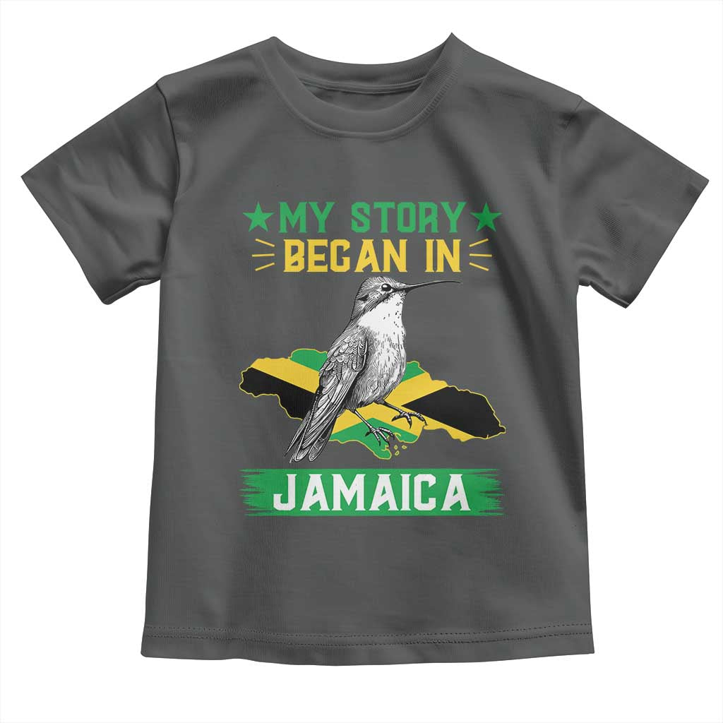 My Story Began In Jamaica Toddler T Shirt Hummingbird Jamaican Flag - Wonder Print Shop