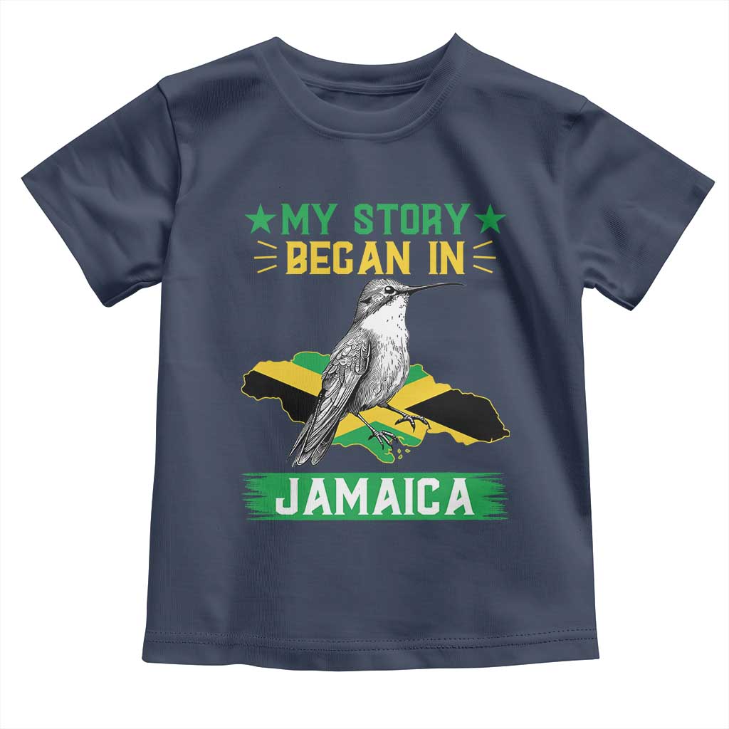 My Story Began In Jamaica Toddler T Shirt Hummingbird Jamaican Flag - Wonder Print Shop