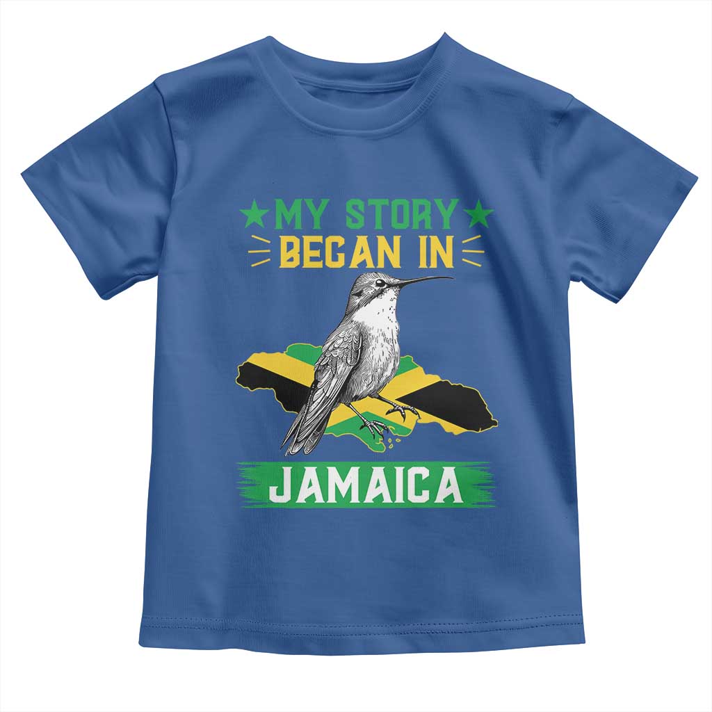 My Story Began In Jamaica Toddler T Shirt Hummingbird Jamaican Flag - Wonder Print Shop