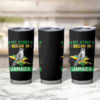 My Story Began In Jamaica Tumbler Cup Hummingbird Jamaican Flag - Wonder Print Shop